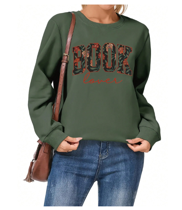 Book Lover Floral Crewneck