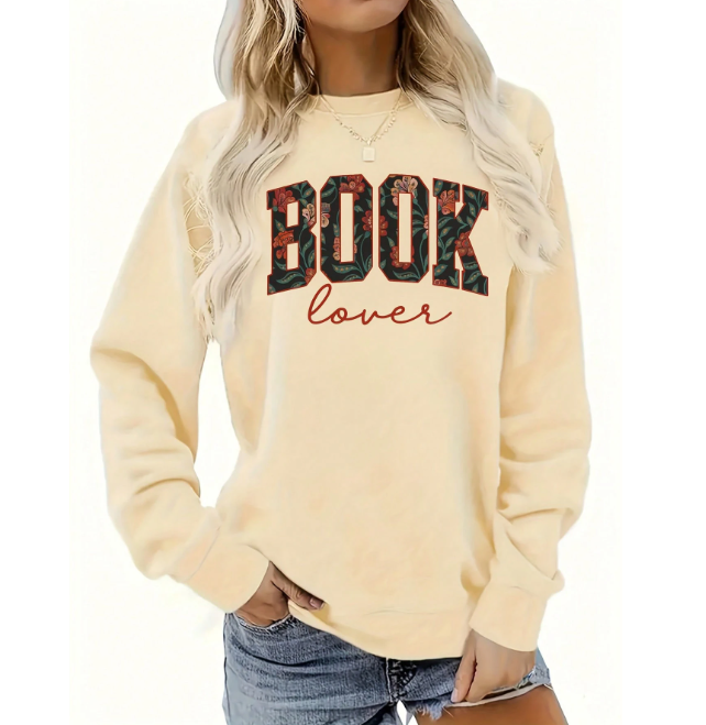 Book Lover Floral Crewneck