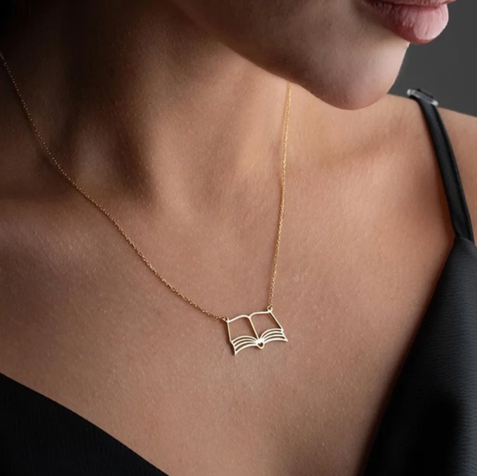 Open Book Necklace