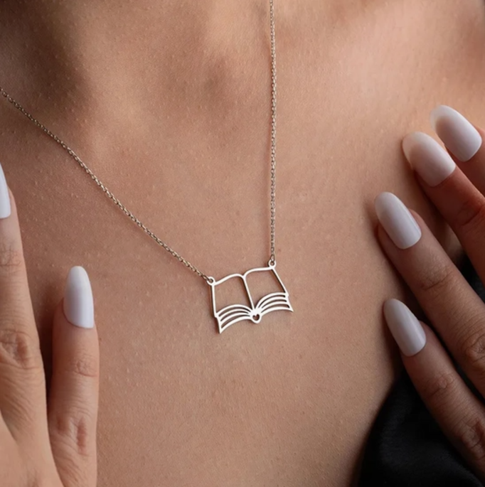 Open Book Necklace