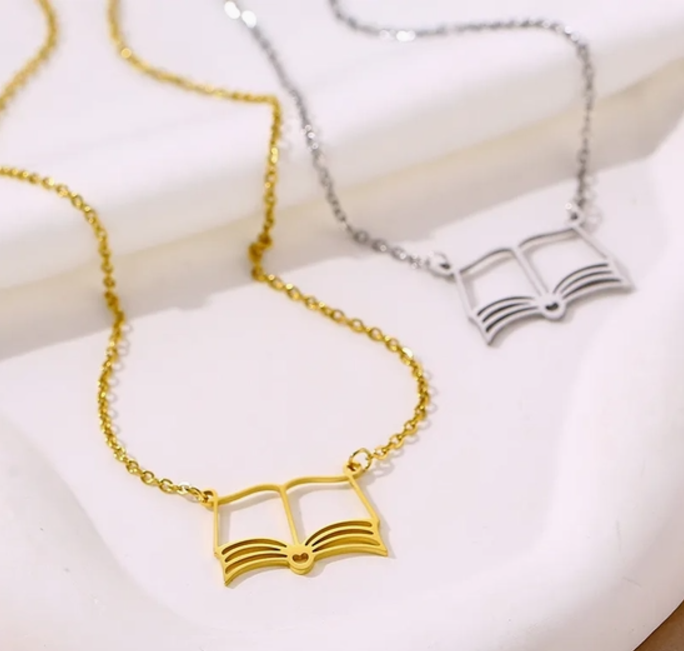Open Book Necklace