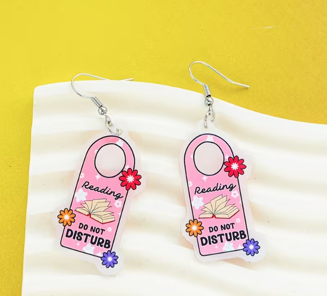 Reading “Do Not Disturb” Earrings