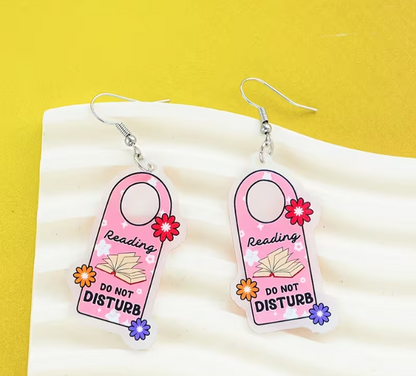 Reading “Do Not Disturb” Earrings