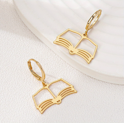 Open Book Earrings