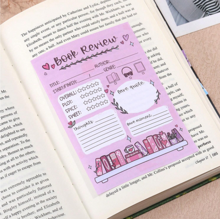 Large Book Review Sticky Pad