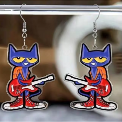 Cool Cat Guitar Earrings 🎸