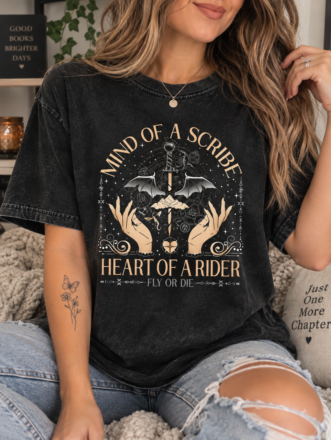 Mind of a Scribe, Heart of a Rider Graphic T-Shirt
