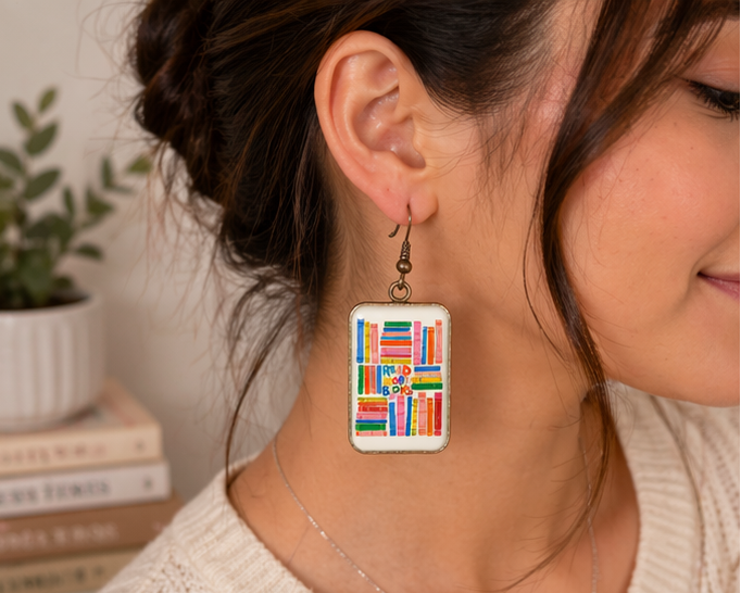 Read More Books Shelf Earrings 📚✨