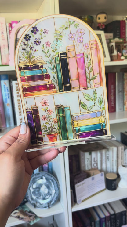 Stained Glass Book Nook Suncatcher